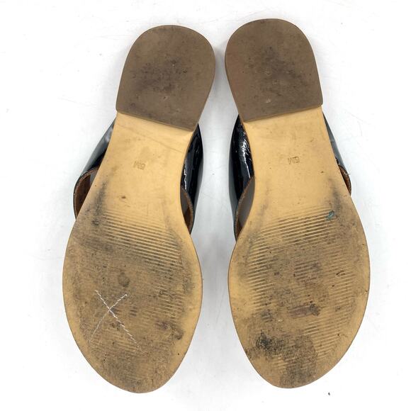 Diane Von Furstenberg: Women’s Flat Thong black leather heart sandal‎ (US5) - Picture 7 of 7